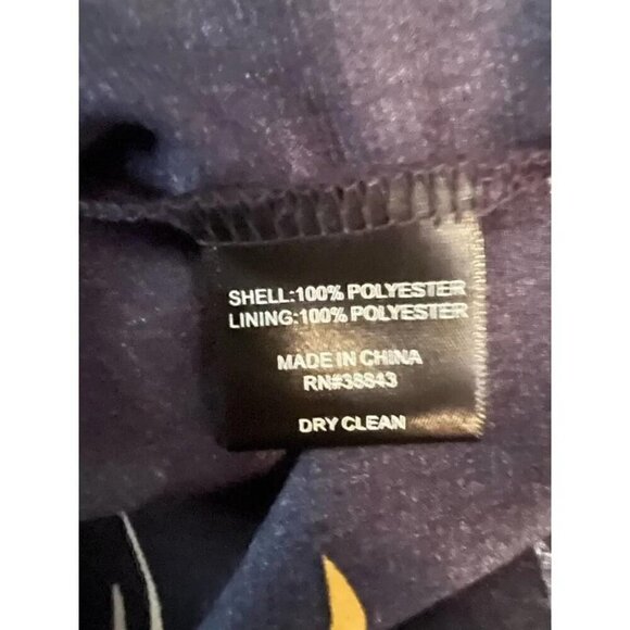 Sam‎ Edelman Tossed Floral Puff Midi Navy Dress Size 10 - Picture 6 of 7